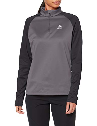 Odlo Midlayer 1/2 Zip PLANCHES Jersey, Mujer, Graphite Grey-Black, Extra-Large