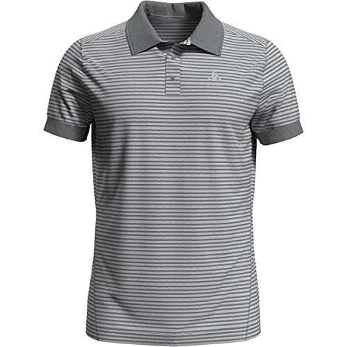 Odlo Polo Shirt s/s Nikko Dry, Hombre, Concrete Grey Silver Grey-Stripes, XX-Large