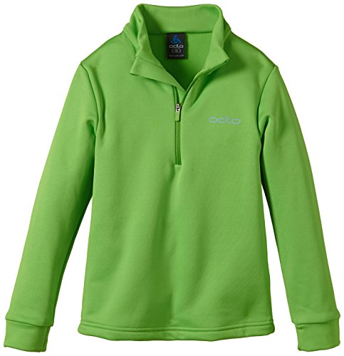 Odlo Pullover Midlayer 1/2 Zip Ultra Kids - Prenda, Color Verde, Talla 6 años (116 cm)
