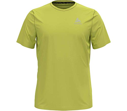 Odlo T-Shirt s/s Crew Neck Element Light Print Camiseta, Hombre, Limeada, Extra-Large