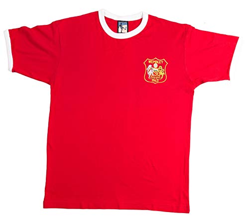 Old School Shop Retro Manchester United 1963 Fútbol Camiseta Nueva Tallas S-XXL Logotipo Bordado - Rojo, Small