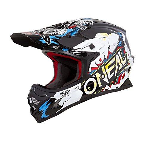 O'Neal 3Series Villain Motocross Enduro Helm Trail Quad Cross Offroad FMX Freestyle ABS, 0623-VAdult, Farbe Weiß, Größe XL