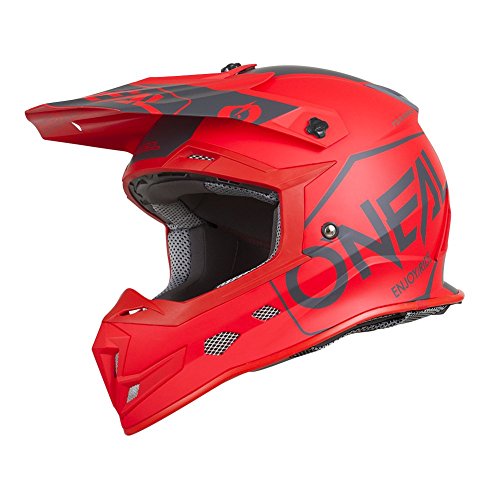 O'Neal 5Series Hexx Motocross Helm Motorrad MX Enduro Trail Quad Cross Offroad, 0618, Farbe Rot, Größe XL
