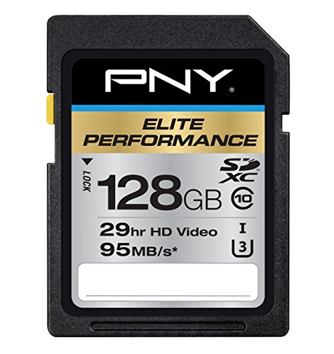 PNY 128GB Elite Performance SDXC 128GB SDXC UHS Clase 10 Memoria Flash - Tarjeta de Memoria (128 GB, SDXC, Clase 10, UHS, 95 MB/s) Negro