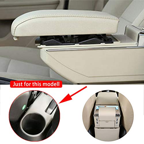 Qiaodi Armrest Box para Nissan Terrano 2017-2018, Car Center Console Armrest Storage Box (Luxury Style:can be Raised and Thickened) Beige