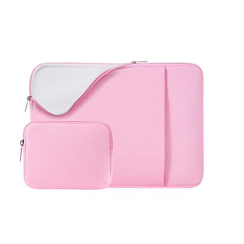 Rainyear - Funda blanda para portátil de 13 pulgadas, con bolsillo y bolsa para accesorios, compatible con MacBook Pro Air/Retina/Touch Bar de 13,3 pulgadas (rosa, versión actualizada)