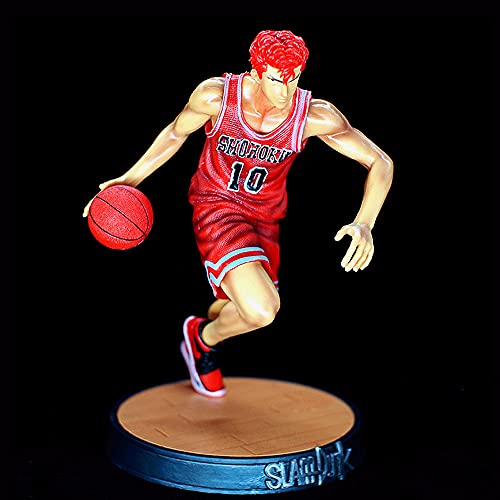 Slam Dunk Figura de acción, Kit de garaje de 9.1 pulgadas Sakuragi Hanamichi, Sostiene un modelado de baloncesto, Corriendo jugando postura de baloncesto, PVC Material Anime Muñeca de hombre guapo