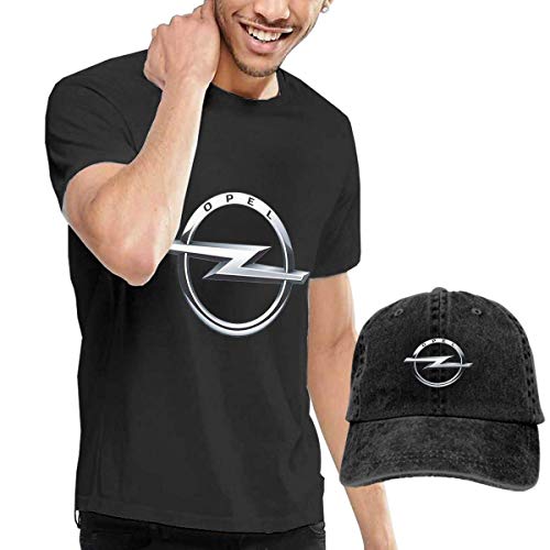 SOTTK Camisetas y Tops Hombre Polos y Camisas, Customized Letters On The Logo of The Opel Logo T-Shirt with Hats for Mens 100% CottonShort Sleeve Black