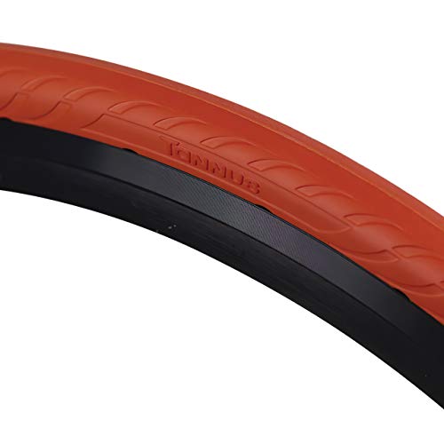 Tannus Tire Cubierta 700x25c (25-622) New Slick | Neumático 100% Antipinchazos Bici Carretera, Color Carrot (Naranja), Dureza Regular
