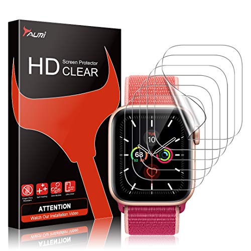 TAURI 6 Pack Protector de Pantalla para Apple Watch 44mm Series 6 5/4/SE y Apple Watch Series 3/2/1 42mm, sin Burbujas Funda Compatible Instalación Fácil HD Transparente TPU Film Protector