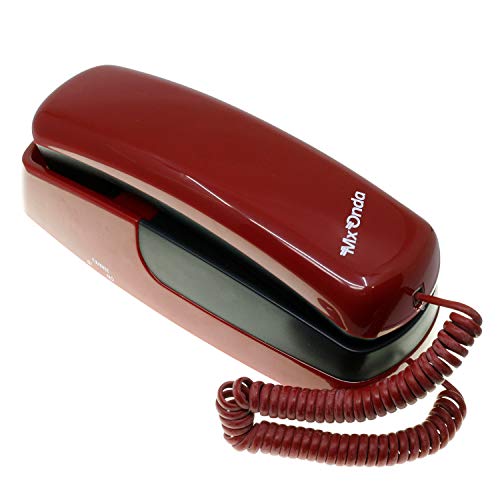 Teléfono Fijo Tipo GÓNDOLA - Sobremesa o Pared. Rellamada. Marcación por Tonos o pulsos. MX-ONDA Mod. MX-TF47 Color Granate