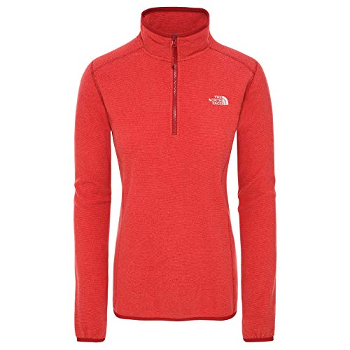 The North Face 100 Glacier 1/4 Zip, Forro Polar para Mujer, Mujer, 2UAV, Rosso (Cardinal Red/Ju), S The North Face 100 Glacier 1/4 Zip, Forro Polar para Mujer, Mujer, 2UAV, Rosso (Cardinal Red/Ju), S