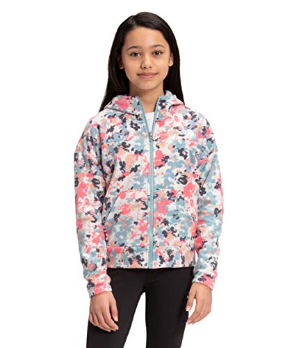 The North Face Girls' Glacier Full Zip Hoodie, Tourmaline Blue Multi Floral Camo Print, XL