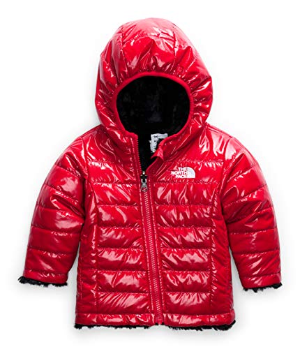 The North Face Sudadera reversible con capucha para bebé, color rojo TNF, 3-6 meses