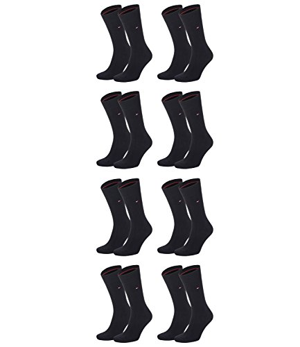 Tommy Hilfiger - Calcetines de vestir clásicos para hombre (paquete de 8). - black 39