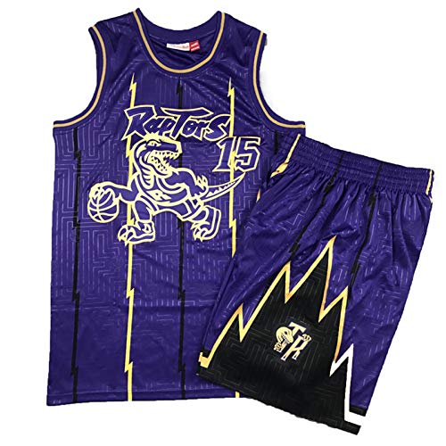 Toronto Raptors 15 # Vince Carter Jersey para hombres y mujeres, 2021 Nueva temporada púrpura camisetas de baloncesto, camiseta de baloncesto retro transpirable (S-XXL) S