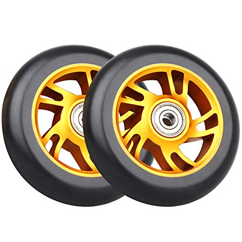 VOKUL Ruedas de repuesto para patinete Pro Scooter Neo de 100 mm, con rodamientos ABEC-9, ruedas de 100 x 24 mm, aptas para RazorApollo/Cox/Fuzion y la mayoría de los scooters de estilo libre, un par