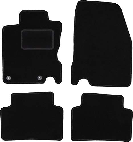 Wielganizator Carlux - Juego de alfombrillas de terciopelo para Nissan Qashqai II J11 Crossover (4 piezas), color negro
