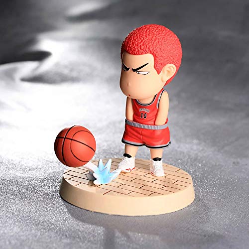 WISHVYQ Slam Dunk Anime Modelo Q Versión Muñeca Sakuragi Hanamichi Car Case Decoración Versión Escultura Decoración Estatua Muñeca Modelo Altura 10cm