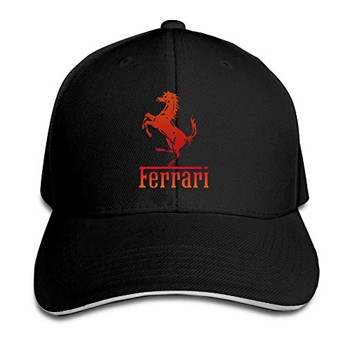Youaini Ferrari Team Sandwich Peaked Hat/Cap Black