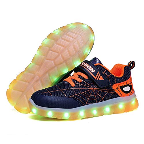 Zapatos de luz USB flash de carga para niños y niñas, el mejor regalo para cumpleaños, Navidad, día de Acción de Gracias puede cargarse con flash LED zapatos frescos (tamaño: 36, color: C)
