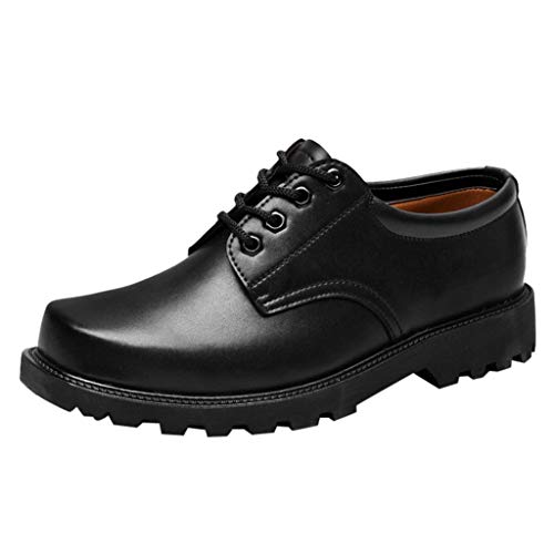 Zapatos de Seguridad de Piel Hombre Zapatos Oxford Vestir Negocios Formal Calzado con Puntera de Acero Trabajo S3 Zapatos casuales Comodos Yvelands(Negro,43)