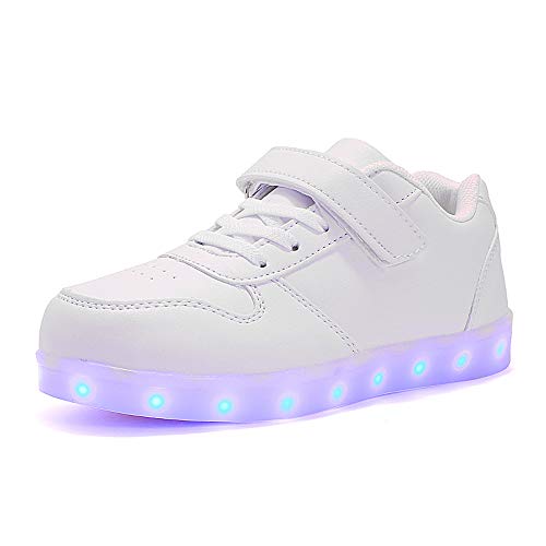 Zapatos Led Niños Niñas Zapatillas Led Luminioso con 7 Colores USB Carga Unisex Sneakers Zapatillas de Luces