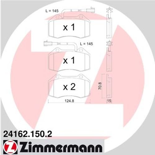 Zimmermann 24162,150.2 Serie Pastillas de Freno Delantero, 8 Muelles, Incluye Accesorios