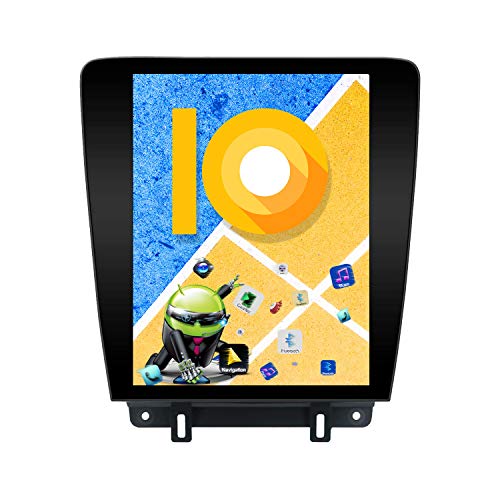 ZWNAV Pantalla Vertical de 12.1 Pulgadas Android 9.0 One DIN Auto Stereo Navi Bluetooth Navegación GPS para Ford Mustang 2010-2014 Adaptador Unidad Principal WiFi Carplay(4 + 64 GB)