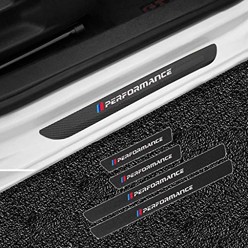 4pcs for el cuero BMW E30 E36 E39 E46 E60 E87 E90 F10 F20 F30 fibra de carbono puerta de coche del travesaño de la placa del desgaste, protector Kick Pedal Umbral Bar Etiqueta Decoración Styling acces