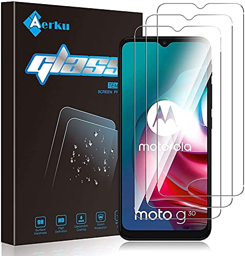 Aerku Cristal Templado Protector de Pantalla para Motorola Moto E7 / Moto E7 Plus/Moto E7 Power, 9H HD Alta Sensibilidad 2.5D Resistente a Arañazos Vidrio Templado [Transparente] [3 Piezas]