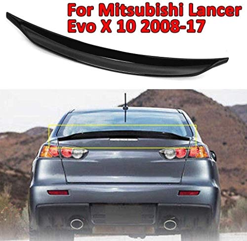 AMYD Alerón Trasero para Maletero De Coche Abs Negro, para Mitsubishi Lancer EVO X 10 2008-2017, Alerón Trasero para Maletero, Cubierta De Labios, ala De Arranque De Presión De Viento Modifi AMYD Alerón Trasero para Maletero De Coche Abs Negro, para Mitsubishi Lancer EVO X 10 2008-2017, Alerón Trasero para Maletero, Cubierta De Labios, ala De Arranque De Presión De Viento Modifi