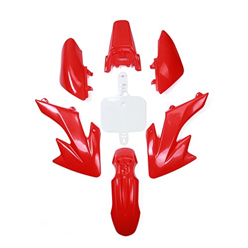 An Xin Kit de defensa de plástico ABS para motocicleta Honda XR50 CRF50 Chino 50 cc 70cc 90cc 110cc 125cc 140cc 150cc 160cc Dirt Pit Bike (rojo y blanco)