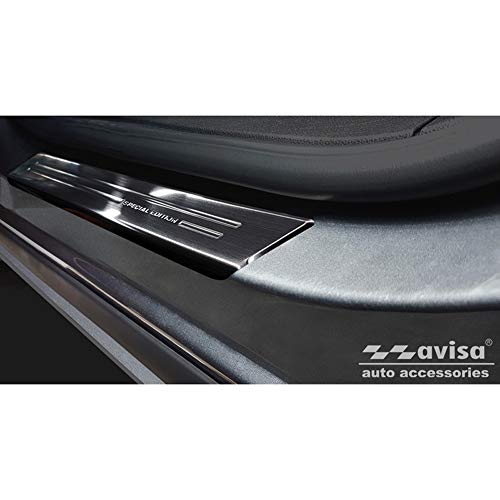 Avisa 2/15029 Umbrales de Puerta Inoxidable Negro Compatible con Opel Zafira 2012-2019 - 'Special Edition' - 4-Piezas