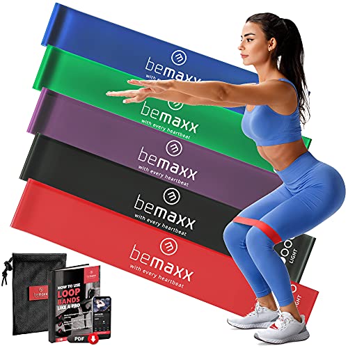 Bandas Elásticas en Bucle Set/Cintas de Resistencia + eBook Guía de Ejercicios | Natural Loop Glúteos Bands, Fitness Gimnástica Gluteband Gomas Crossfit Fisioterapia Boxeo Pilates Yoga