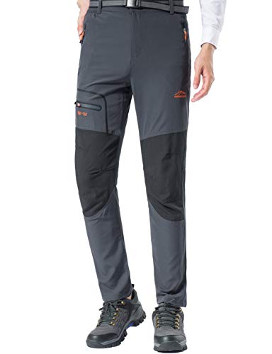 BenBoy Pantalon Montaña Hombre Secado Rápido Impermeable Pantalones Trekking Escalada Senderismo Acampada Transpirables y Ligeros,KZ1737M-Grey-XL