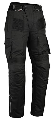 Bikers Gear Australia Pantalon Moto imperméable Style Cargo - Cordura/élasthanne - renforts certifés CE-1621-1 - Noir - 2XL - 38"/96 cm Longeur de Jambe 32"/81 cm