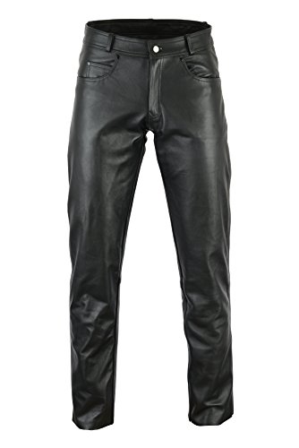 Bikers Gear Rock y Roll piel señoras moto pantalones Premier, de cuero negro, tamaño L