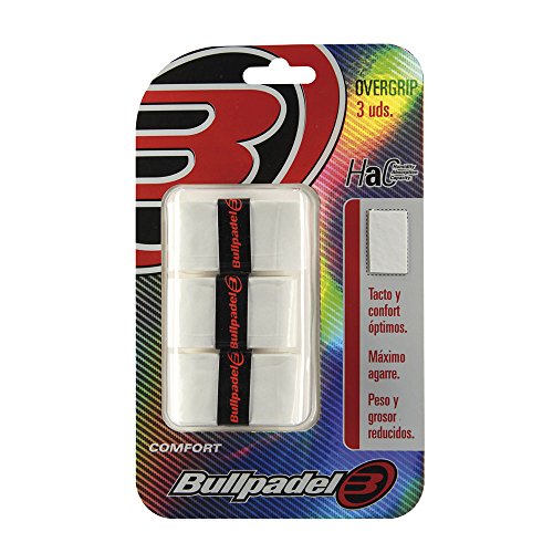 Bullpadel OVERGRIP GB-1200 012 Pack de 3 overgrips, Unisex Adulto, Blanco (Blanco), Talla Única