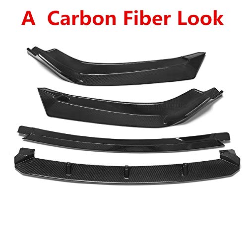 Coche Alerón Paragolpes, Nueva 4pcs Spoiler parachoques protector frente del coche de parachoques de labios Splitter Difusor de labios Body Kit for Hon-da Civic Sedan 4dr for 2016-2018 (Color : A) Coche Alerón Paragolpes, Nueva 4pcs Spoiler parachoques protector frente del coche de parachoques de labios Splitter Difusor de labios Body Kit for Hon-da Civic Sedan 4dr for 2016-2018 (Color : A)