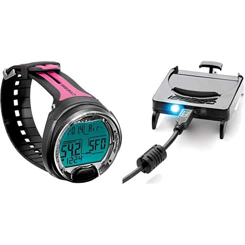 Cressi Leonardo Ordenador de Buceo, Adultos Unisex, Negro/Rosa + Interface Leonardo/ Giotto