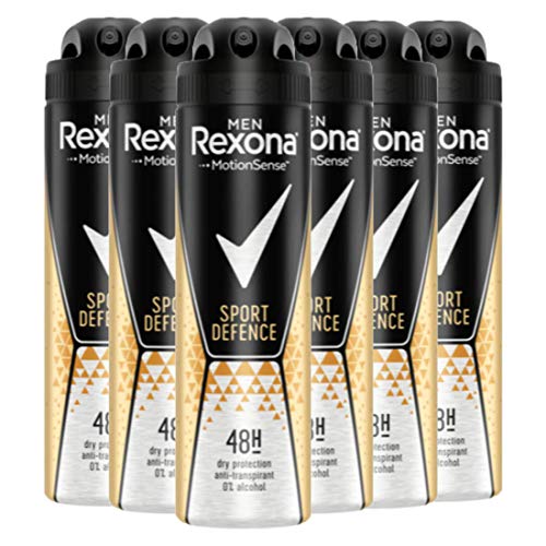 Desodorante Rexona Men en spray Sport Defence antitranspirante, Paquete de 6 (6 x 150 ml)