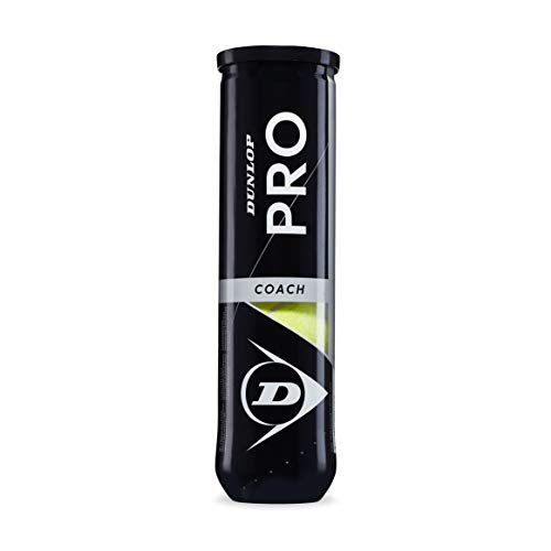Dunlop 601329 Pelota de Tenis, Pro Coach - Bote de 4 Pelotas Dunlop 601329 Pelota de Tenis, Pro Coach - Bote de 4 Pelotas