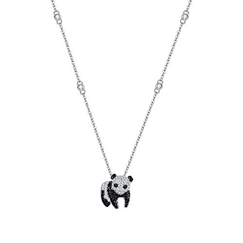 EVER FAITH Mujer Plata de ley 925 Collar Forma de panda lindo simpático animal de china para novia amiga niña