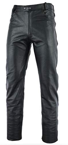 Gaudi-Leathers Pantalones de Cuero - se Ajusta como un par de Jeans - Pantalones de Moto - Muy Bueno, 100% Cuero genuin 48