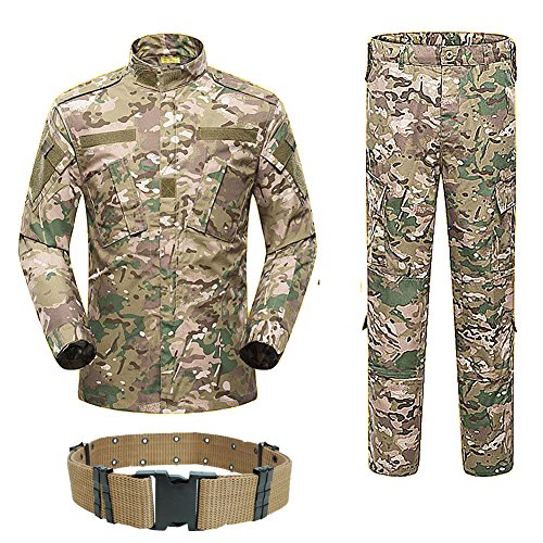 H World Shopping hombres táctico BDU Combat Uniform chaqueta camisa y pantalones traje para ejército militar airsoft paintball caza tiro juego guerra Multicam MC (XXL)
