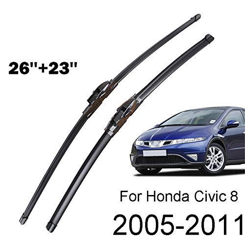 HCDSWSN Escobillas de limpiaparabrisas Delanteras, para Ventana Delantera de Parabrisas Honda Civic 8 Hatchback Parabrisas 26"y 23"