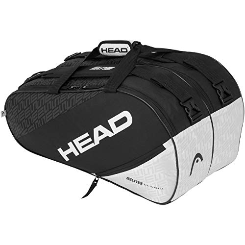 Head Elite Supercombi Bolsa Tenis, Unisex-Adult, Negro/Blanco, Largo-6 Palas de Padel