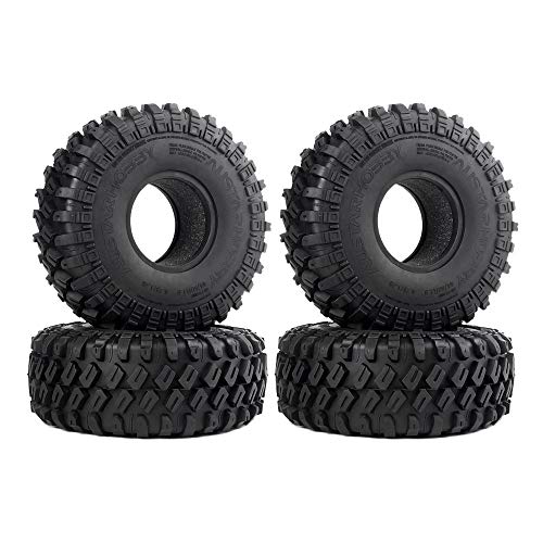 INJORA 1,9 Neumáticos Neumáticos de Caucho de Oruga para 1:10 RC Rock Oruga axial SCX10 SCX10 II 90046 90047 SCX10 III AXI03007 Traxxas TRX-4 TRX4