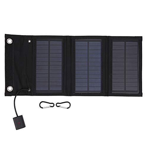 Kit de panel solar plegable a prueba de agua de 15 vatios, generador de panel solar portátil, estación de energía, cargador solar liviano, con indicador de carga LED, para teléfono celular, exteriores